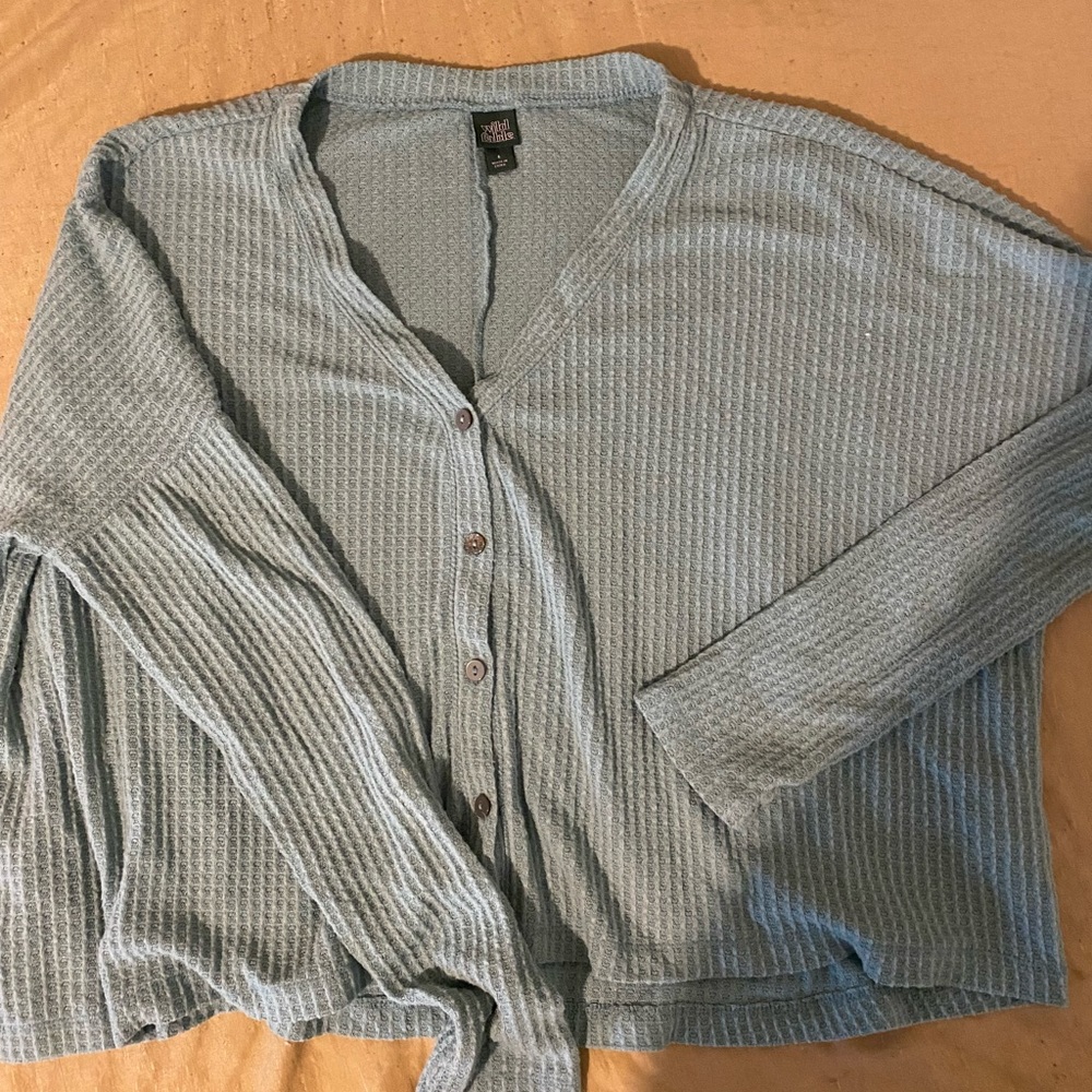 Wild Fable Long Sleeve Buttoned Textured Top